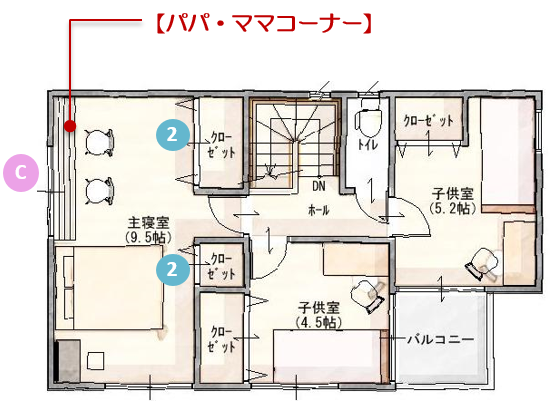 パパママコーナーのある家Ⅲ［OP付］