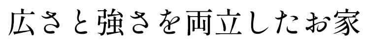 広さと強さを両立したお家